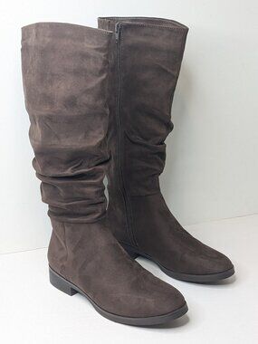 Cliffs by White Mountain Barnes Tall Boots Dark Brown Fabric Womens 8